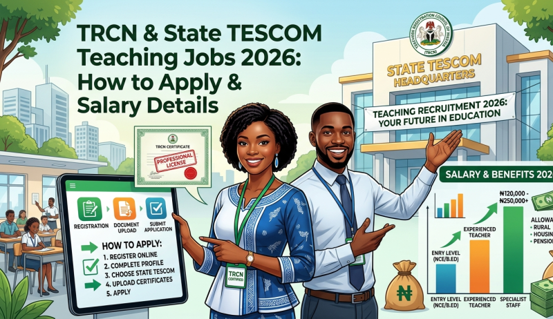 TRCN & State TESCOM Teaching Jobs 2026: How to Apply & Salary Details
