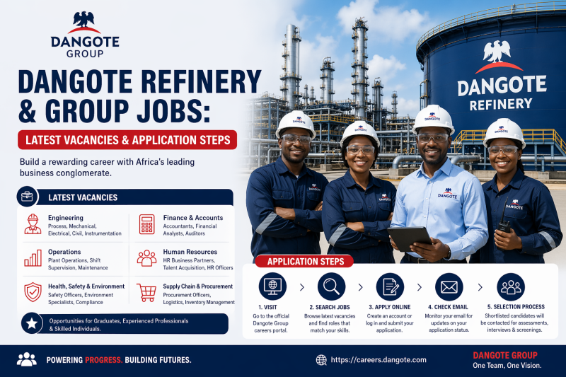 Dangote Refinery & Group Jobs 2026: Latest Vacancies & Application Steps
