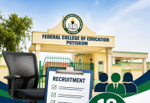 Federal College of Education Potiskum Recruitment 2026