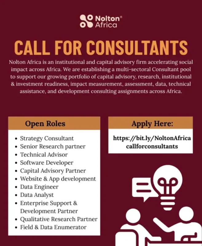 Nolton Africa Job Opportunities 2026: Apply for Consultant, Technology, Research, Data and Development Roles